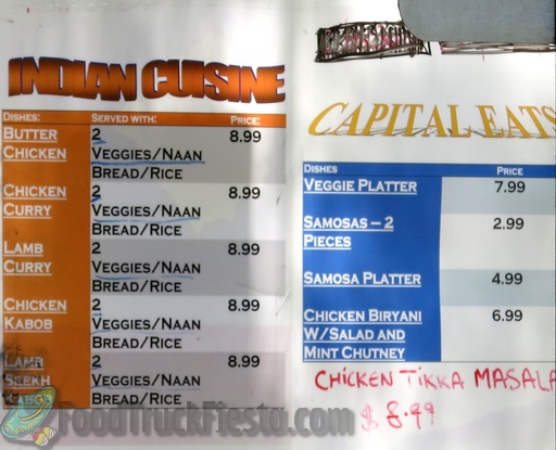 fine indian cuisine menu